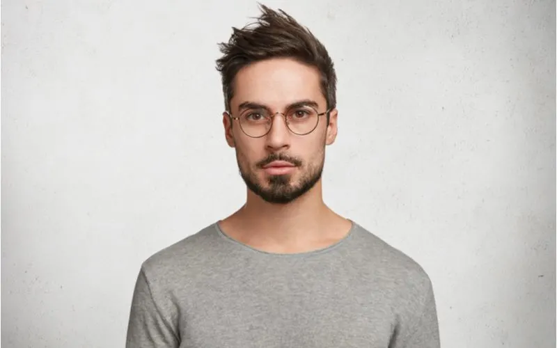 Tapered Quiff & Extended Goatee and Disconnected Moustache for a style on mens haircuts with beards