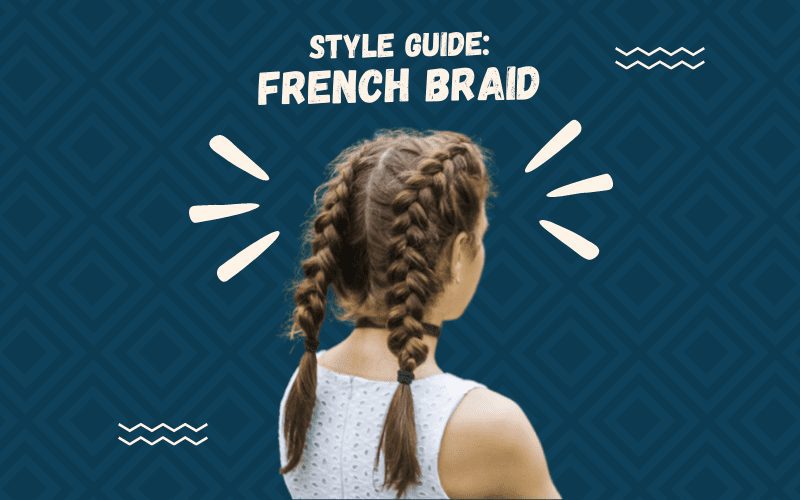 Image titled Style Guide French Braid featuring a woman with such a style in a cutout-style image on a blue background