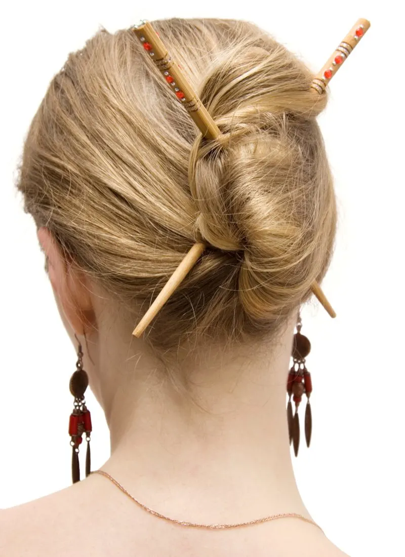 French Twist With Crossed Hair Sticks 