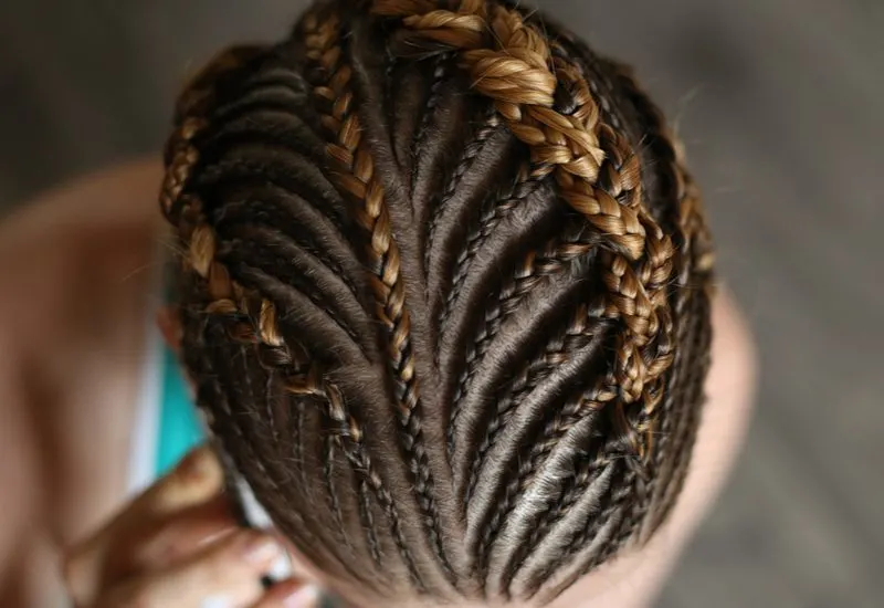 Two-Toned Patterned Braids for black women