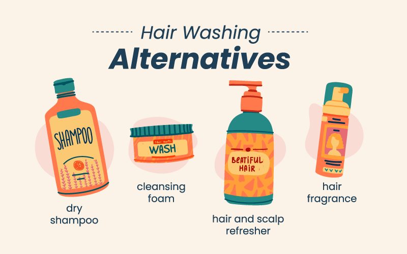 Hair washing alternatives graphic