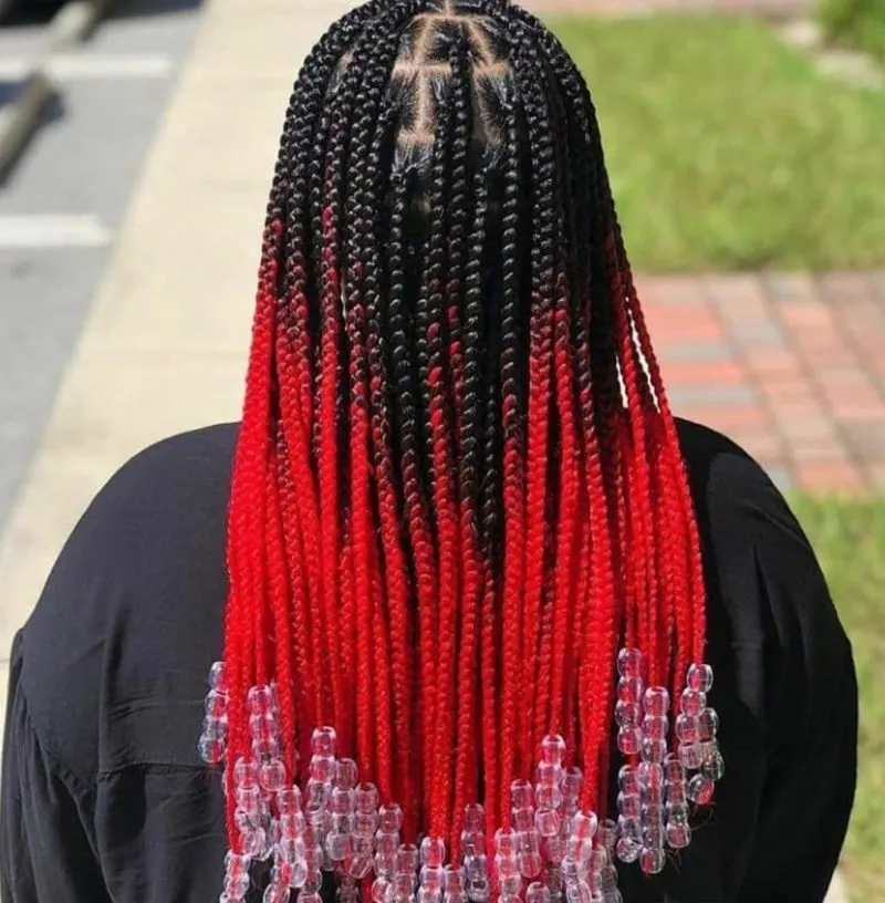 Black and Red crochet hairstyle
