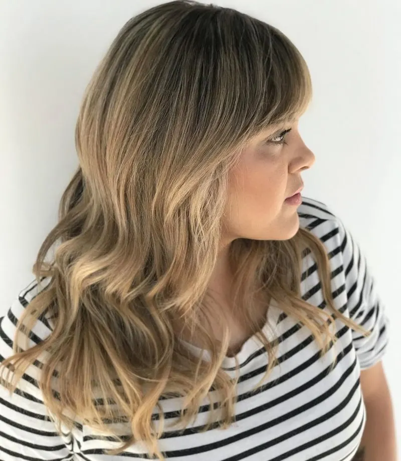 Bold Balayage Brown hair with blonde highlights