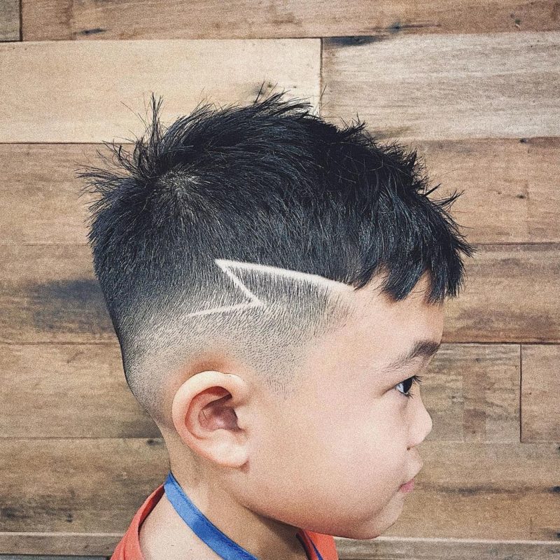 kids zigzag haircut lines designs