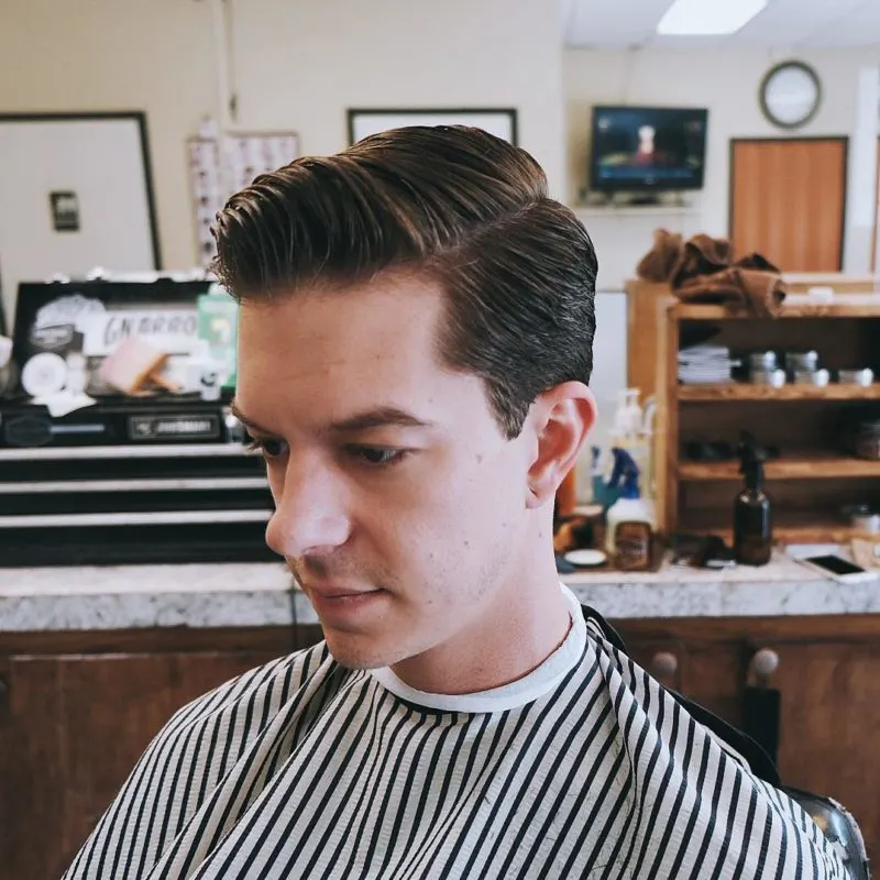 Loose Tapered Part Vintage Mens Hairstyle