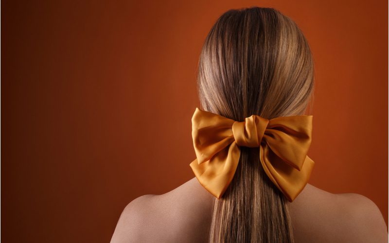 Cute Ponytail With Ribbon Hairstyle