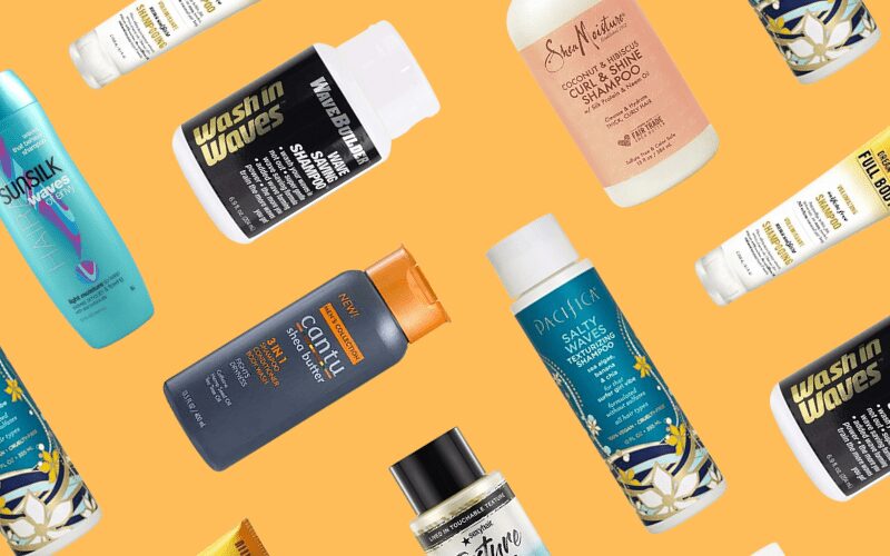 Best Shampoo for Waves Laid Out in a Layflat Image