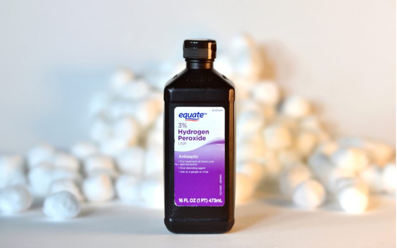 Image of a bottle of hydrogen peroxide, great to use on over-toned hair