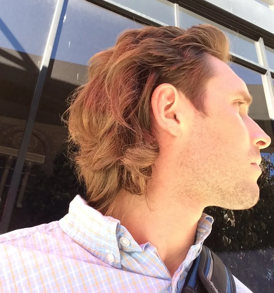 Tapered and Blended Wavy Type of Mullet