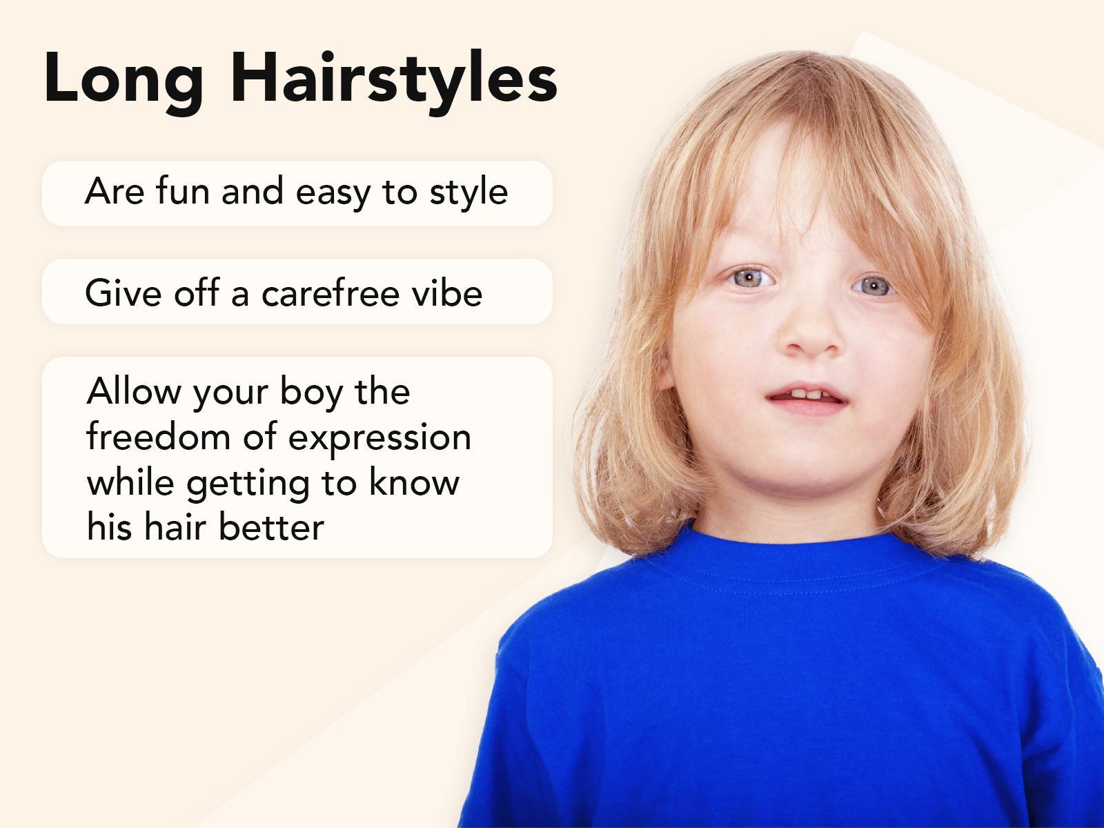 Long Hairstyles for boys in a tan image with a boy with long hair on the right