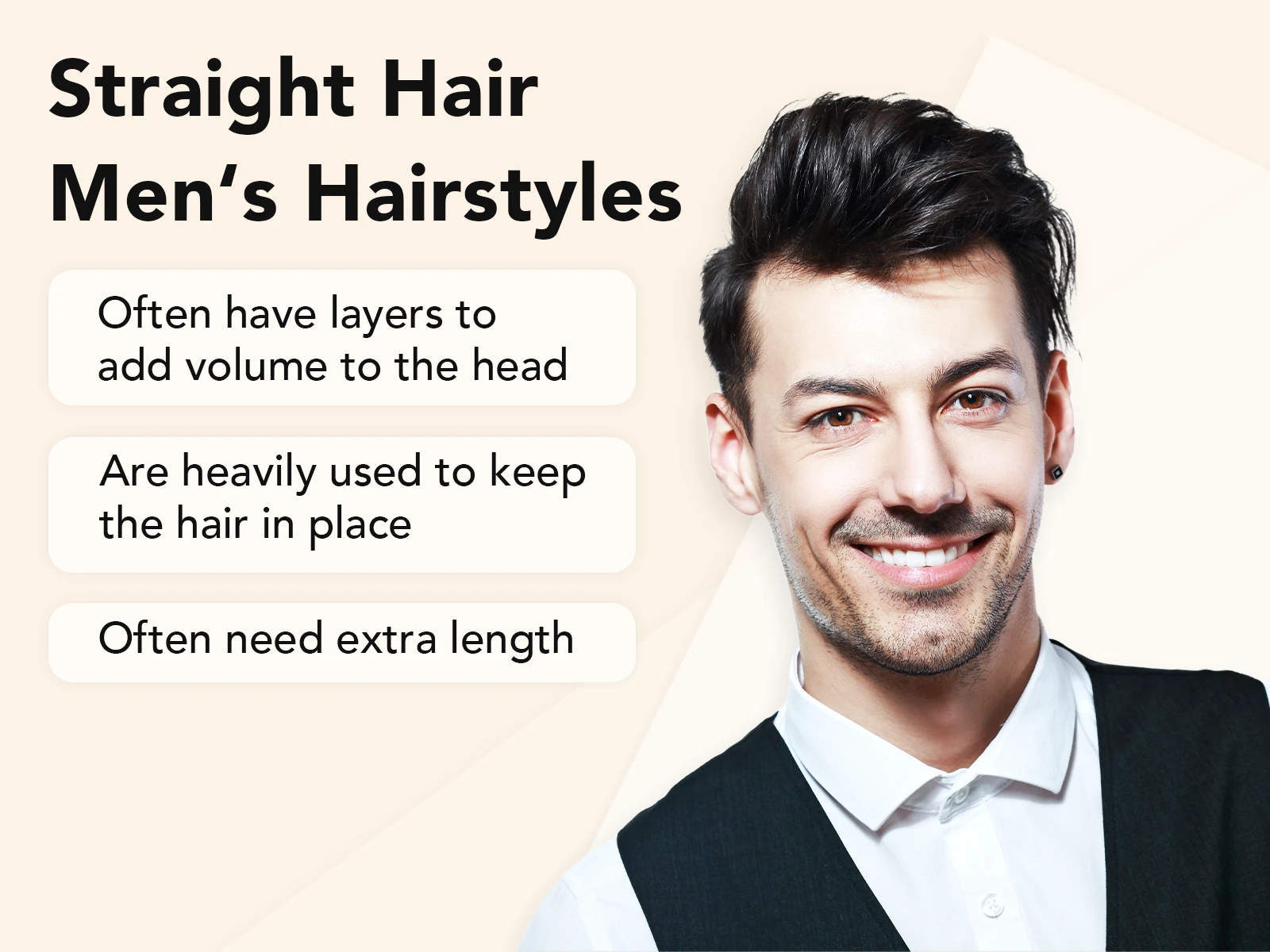 Explainer showing what all straight hair men's hairstyles have in common