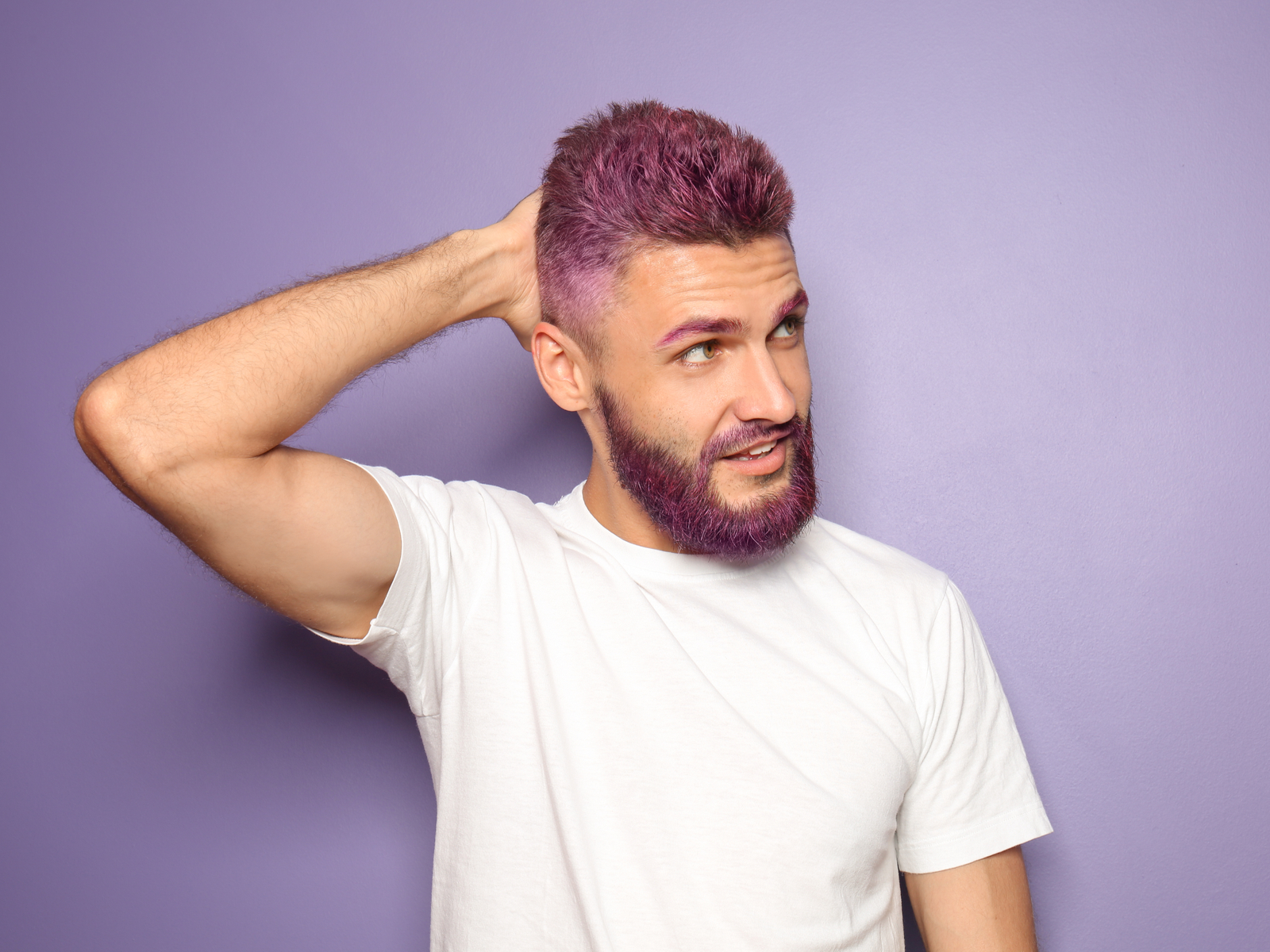 Violet Dyed Fade and Beard