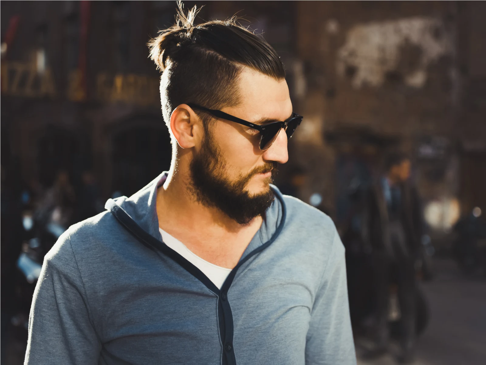 Pompadour Ponytail, one of the best straight hair mens hairstyles