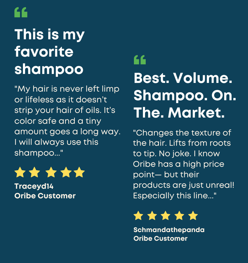 Oribe Real User Reviews in a Blue Graphic