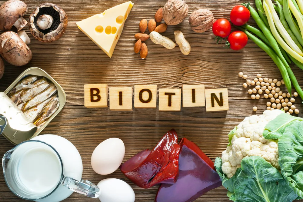 Image for a piece titled How Long Does It Take Biotin to Work featuring a number of foods with this vitamin in it