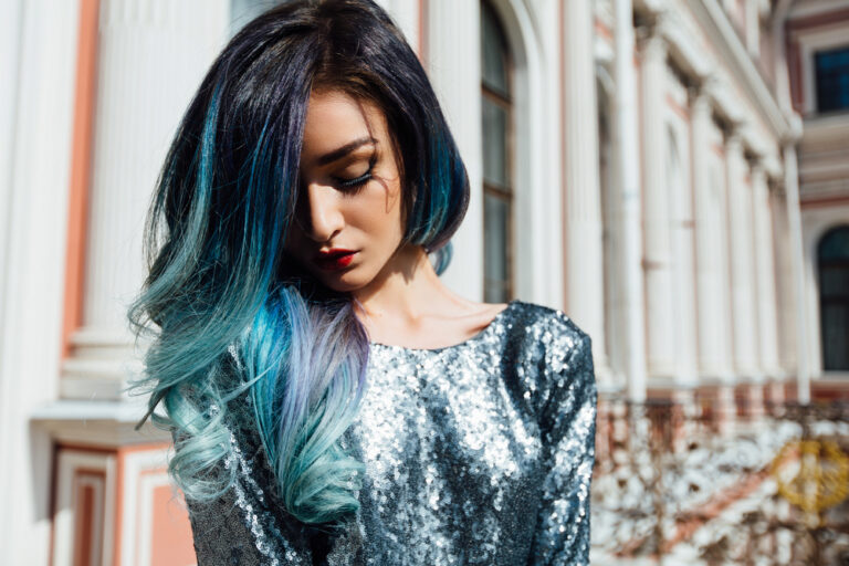 2. Dark Hair with Blue Dip Dye - wide 3
