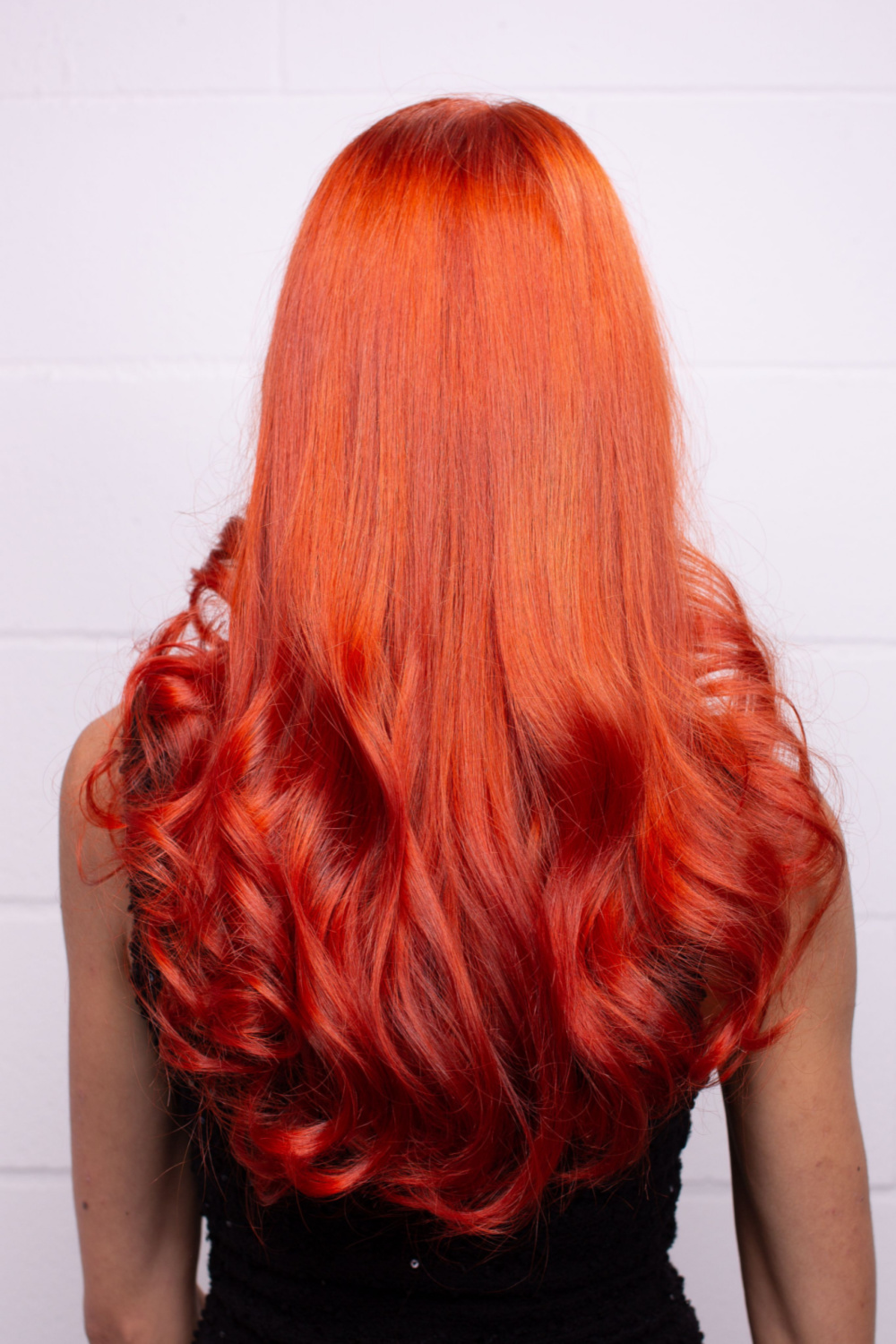 Flaming Sunset Orange to Red Ombre orange hair color idea