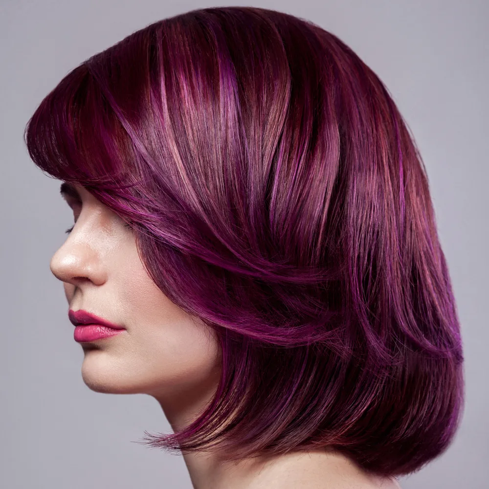 Mulberry Plum Burgundy Hair Color