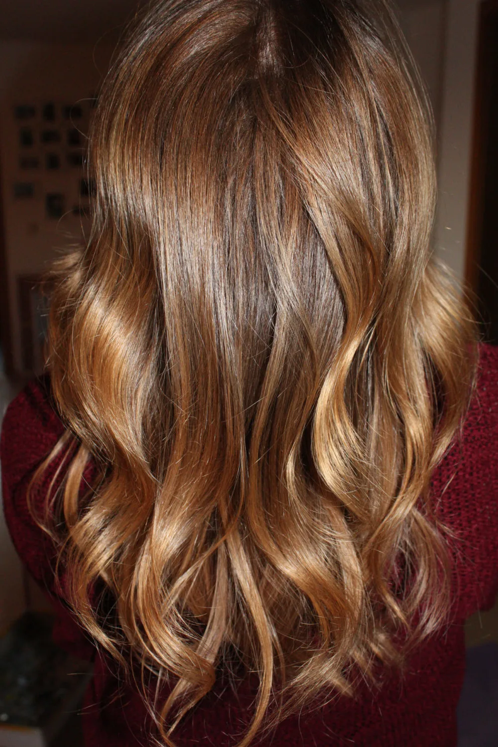 Light Chestnut Brown and Copper Honey Highlights on brown hair