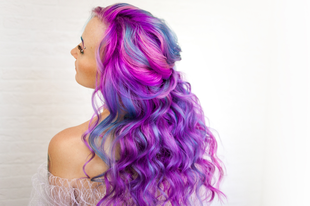 Electric Blue and Ultra Violet multi color hair idea