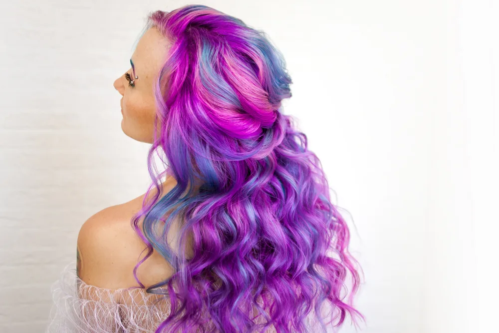 Electric Blue and Ultra Violet multi color hair idea