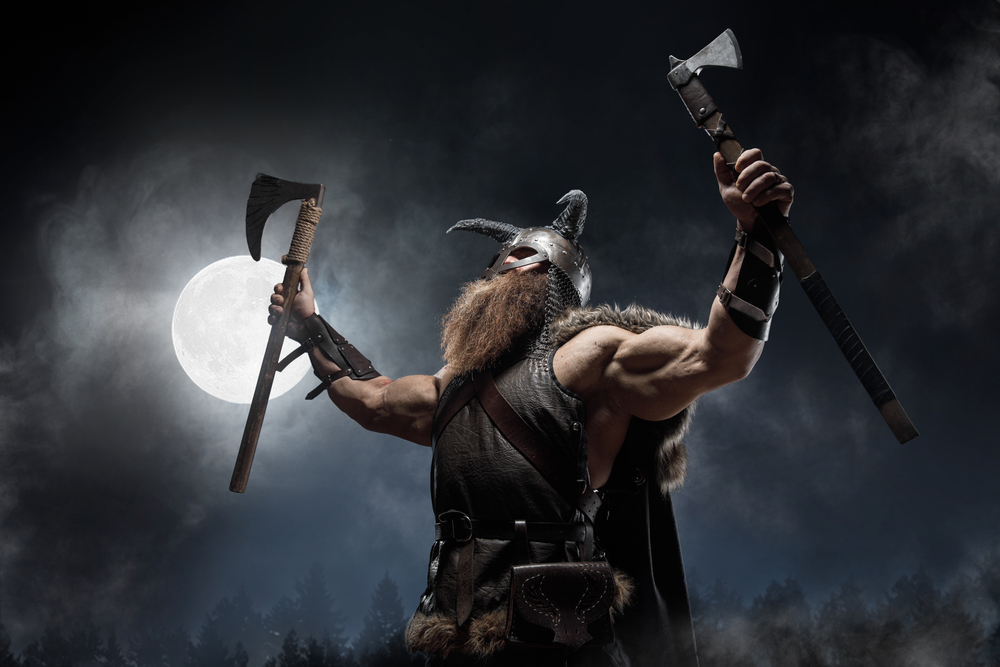 Buff chiến binh thời trung cổ được hình ảnh cho một tác phẩm có tiêu đề là viking có sợ hãi không