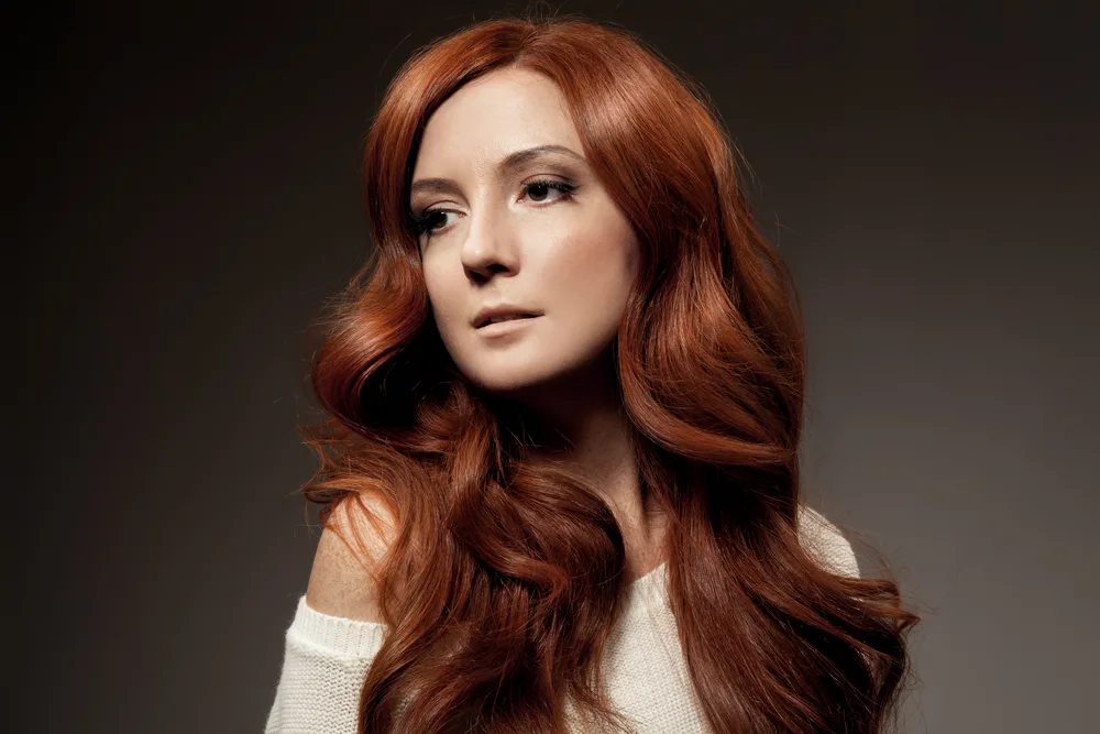 Warm Auburn Red hair, one of the best hair colors for pale skin