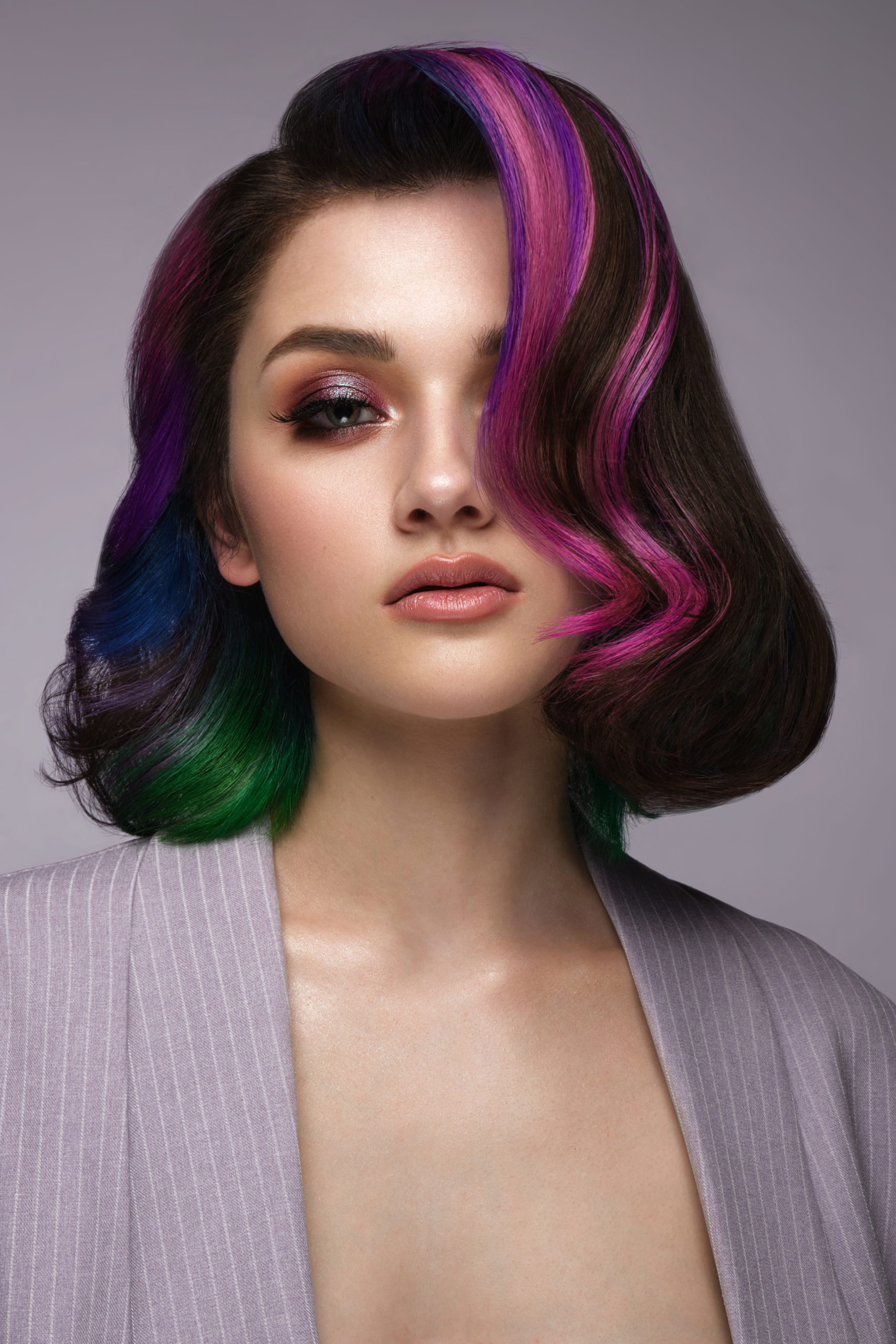 Cafe Noir With Bold Pops of Color for a piece on the best multi colored hair ideas