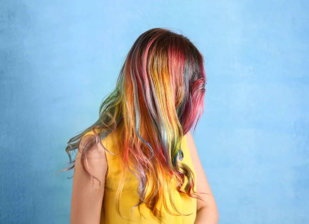Blended Color Splash multi colored hair idea