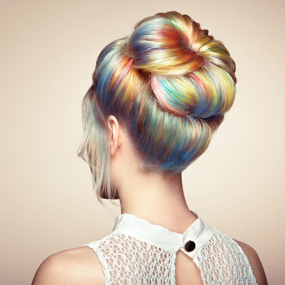 Blonde Crystal Rainbow Oil Slick Hair Idea