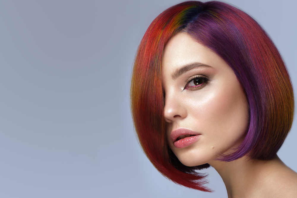 Multi-Colored Explosion on a woman with the oil slick hair trend