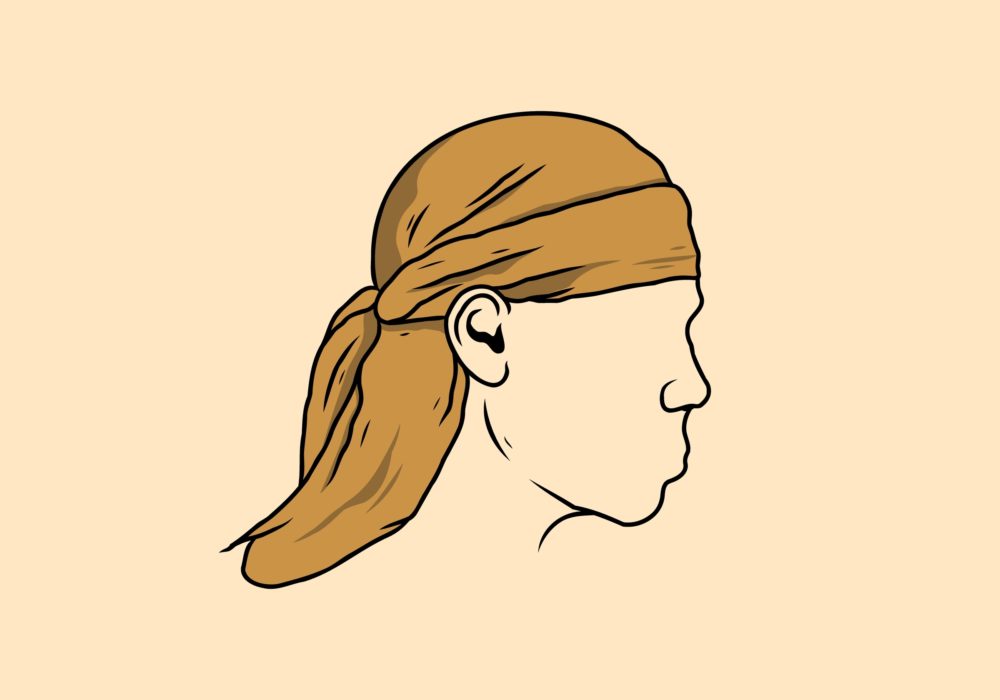 Image for a piece on does a durag cause hair loss featuring an illustration of someone wearing the style