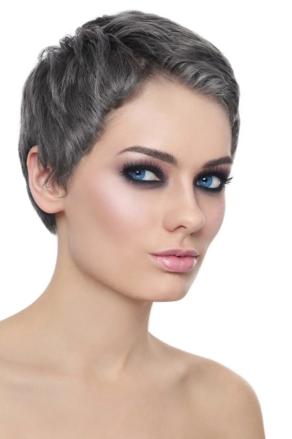 Tousled Short Crop, a trendy short grey hairstyle for women