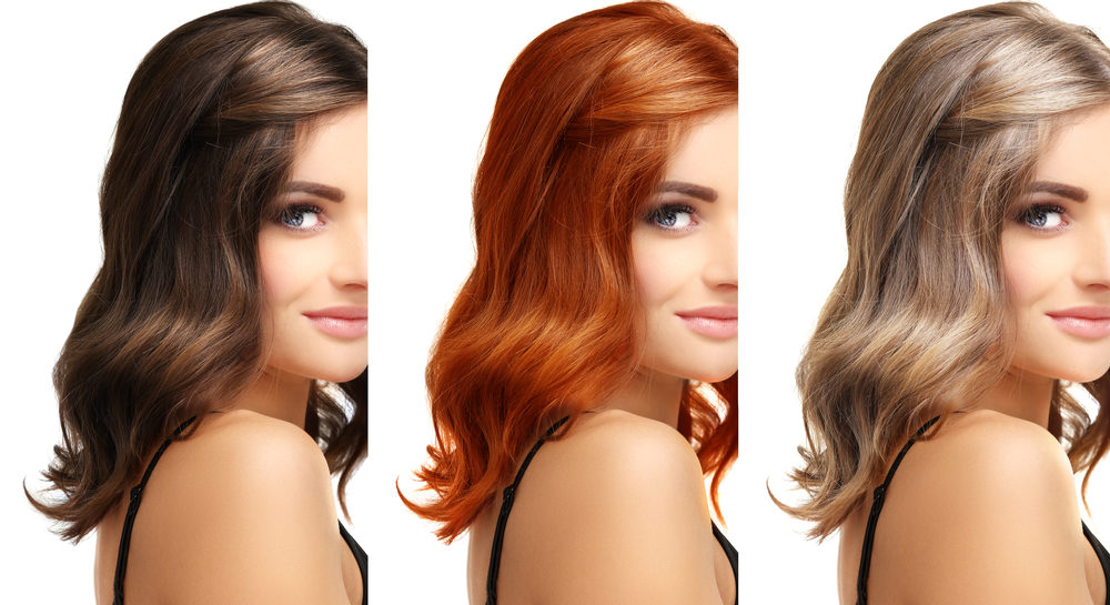 Hình ảnh cho thấy một người phụ nữ hỏi tại sao tóc của tôi lại tự đổi màu trong hình ảnh cạnh nhau của các màu tóc khác nhau