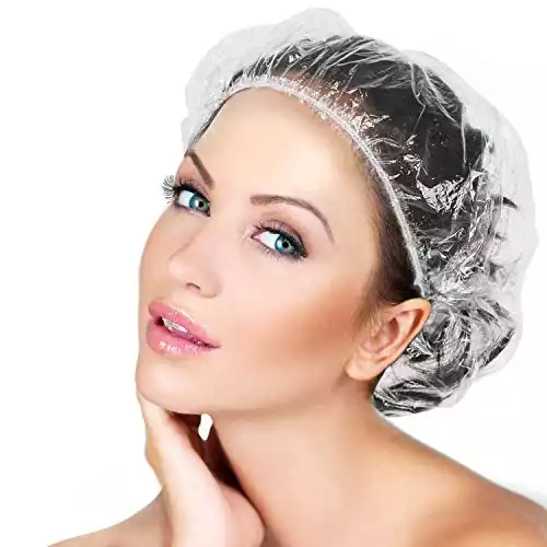 100PCS Larger Disposable Shower Caps for Hair Dye