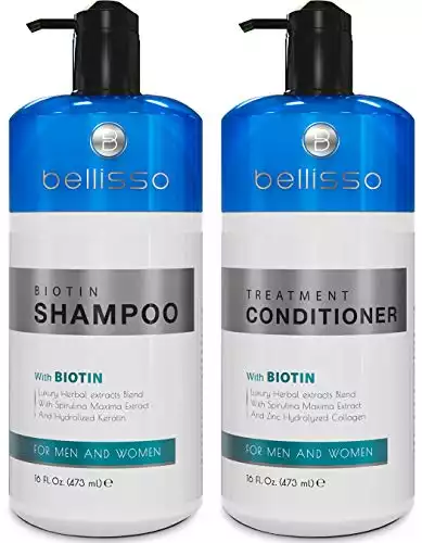 Biotin Shampoo and Conditioner Set for Hair Growth | Thickening Anti Hair Loss Shampoo Treatment