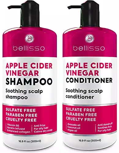 BELLISSO Apple Cider Vinegar Shampoo and Conditioner Set