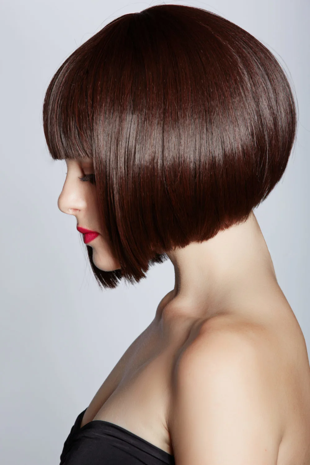 Inverted Tapered Bob, a tapered hairstyle for women