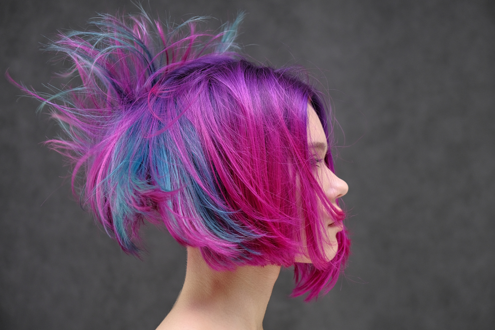 Violet and Magenta Ombre With Peekaboo Blue and purple hair idea