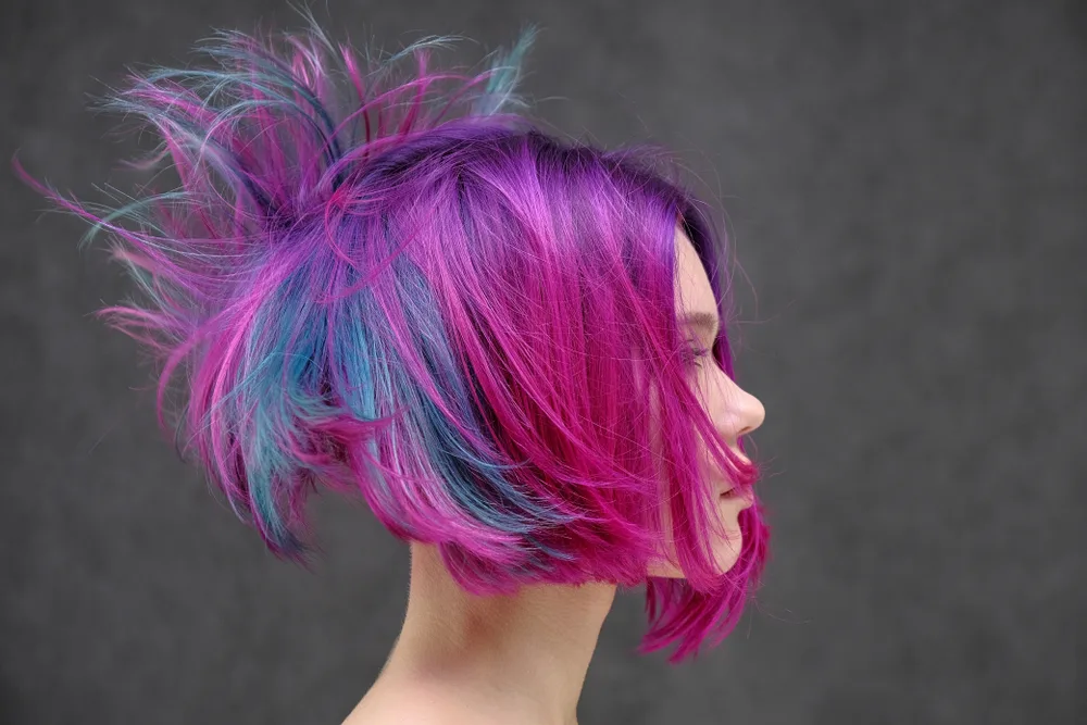 Violet and Magenta Ombre With Peekaboo Blue and purple hair idea