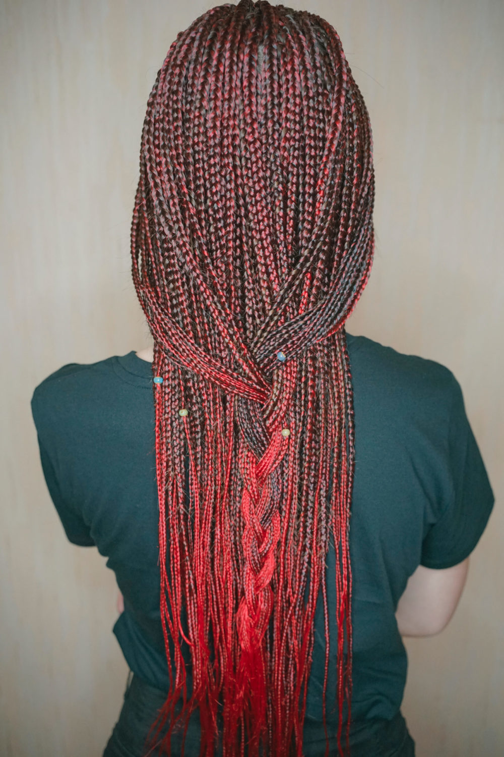 Micro Braids With Grouped Colored Beads