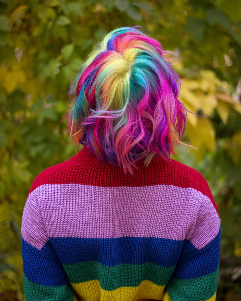 Rainbow Pinwheel Color for a piece on rainbow hair ideas