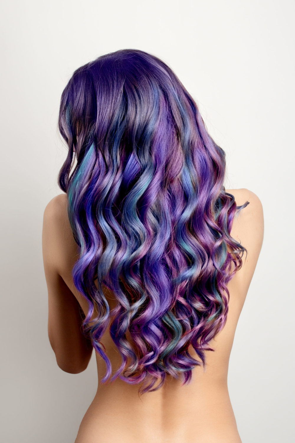 Multi-Toned Purple and Blue Ribbon Balayage for a piece on blue and purple hair inspiration