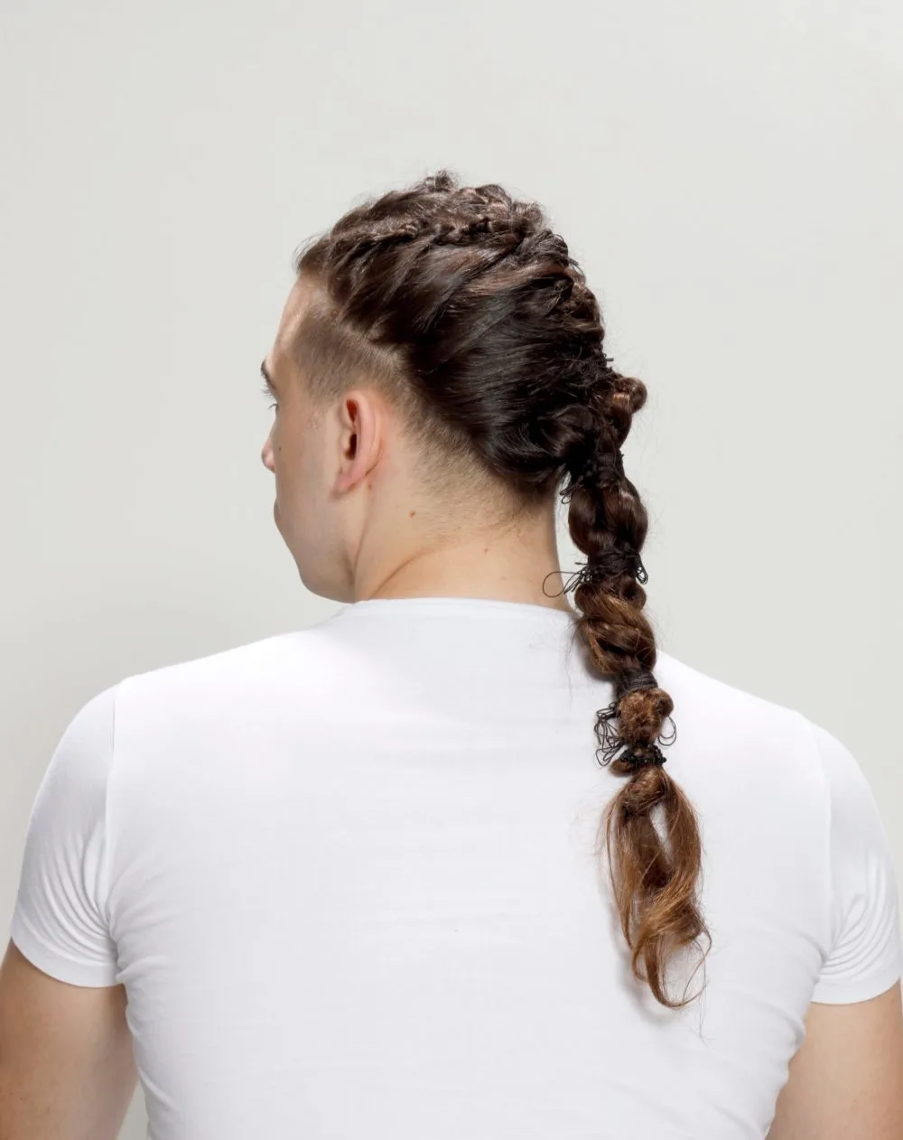 Viking Bubble French Braids With Burst Fade, one of the best braids for white men