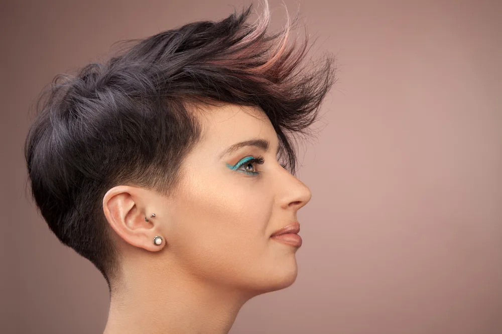 Tapered Pixie With Styled Quiff, a tapered haircut for women