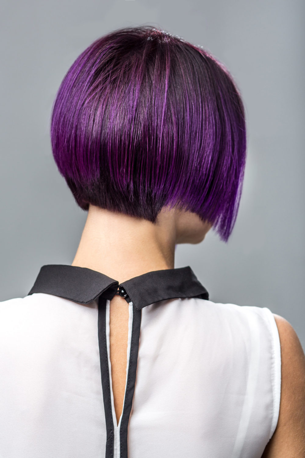 Tapered Short Inverted Bob, a featured short haircut for thick hair