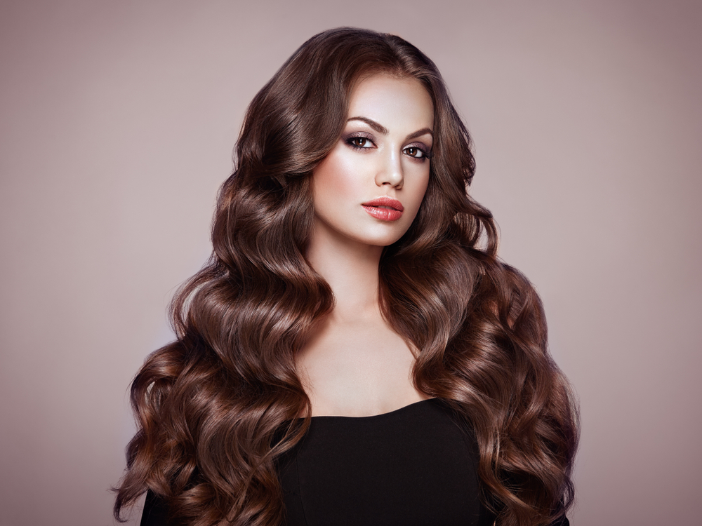 Warm Dark Chestnut Brown, a great hair color for grey eyes