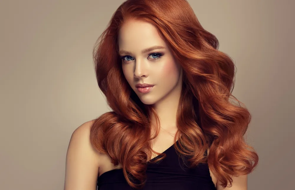 Fiery Medium Copper red, a great hair color for tan skin