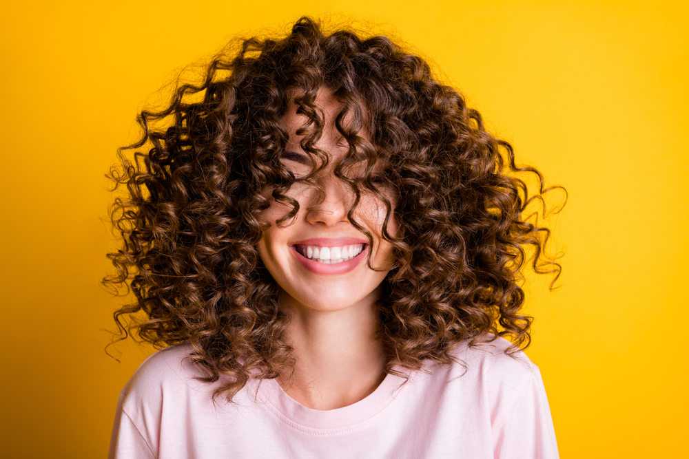 Medium Golden Brown hair color for curly hair