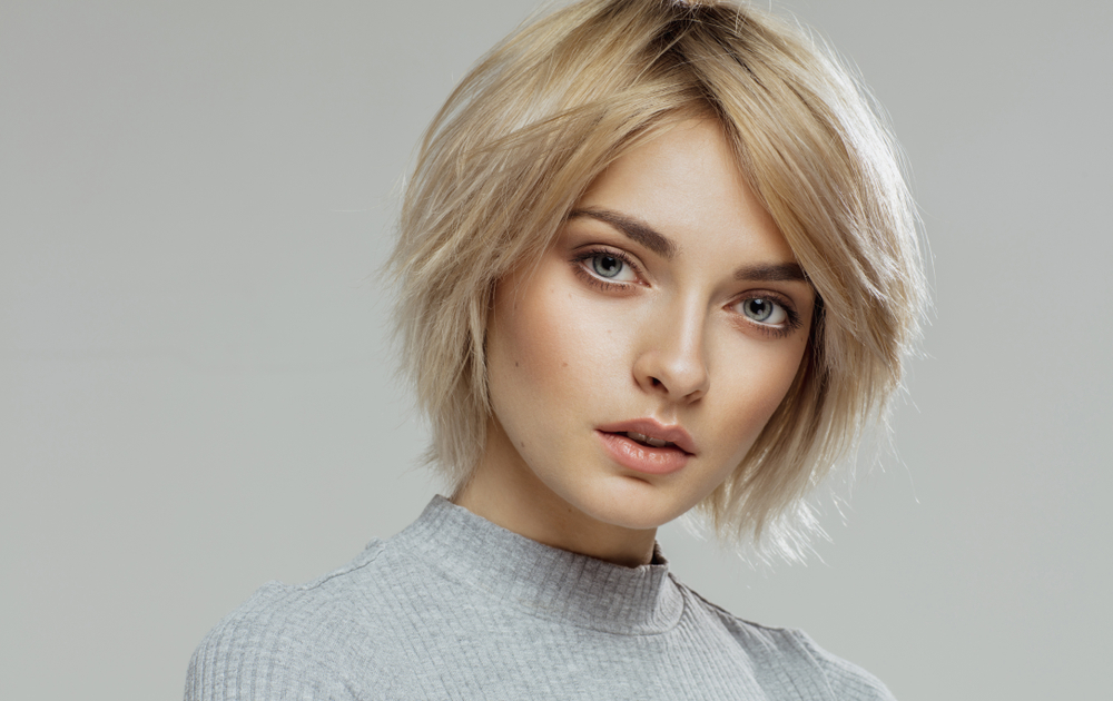 Golden Blonde Shaggy Collapsed Bob, one of our top picks for short blonde hair for women